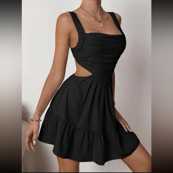 Shein Ruched Cut Out Ruffle Hem Cami Dress - Picture 5 of 5